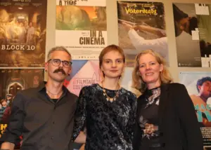 Kameramann Claudio Brauchle, Regisseurin Anna Schubert, Festivalchefin, oberschwäbische Filmtage,